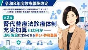 投稿についてもっと詳しく 腎代替療法診療体制充実加算とは何か――透析施設に求められる新しい体制整備（第2回／全6回）