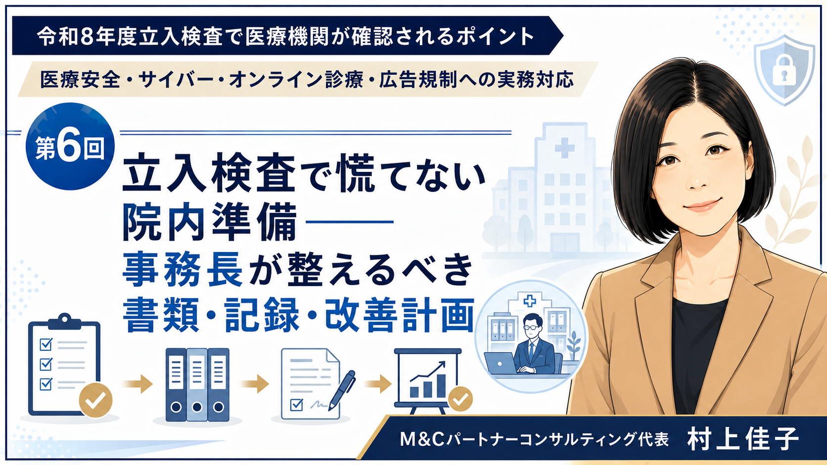 あなたが現在見ているのは 立入検査で慌てない院内準備――事務長が整えるべき書類・記録・改善計画（第6回／全6回）