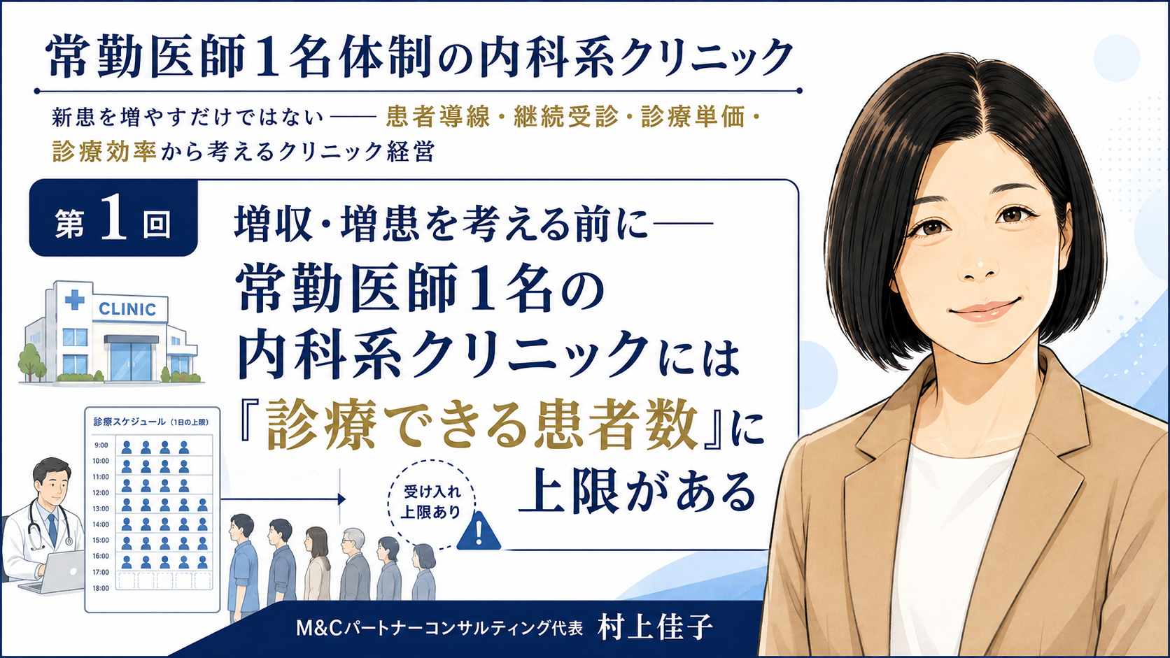 あなたが現在見ているのは 増収・増患を考える前に――常勤医師1名の内科系クリニックには「診療できる患者数」に上限がある（第1回／全7回）