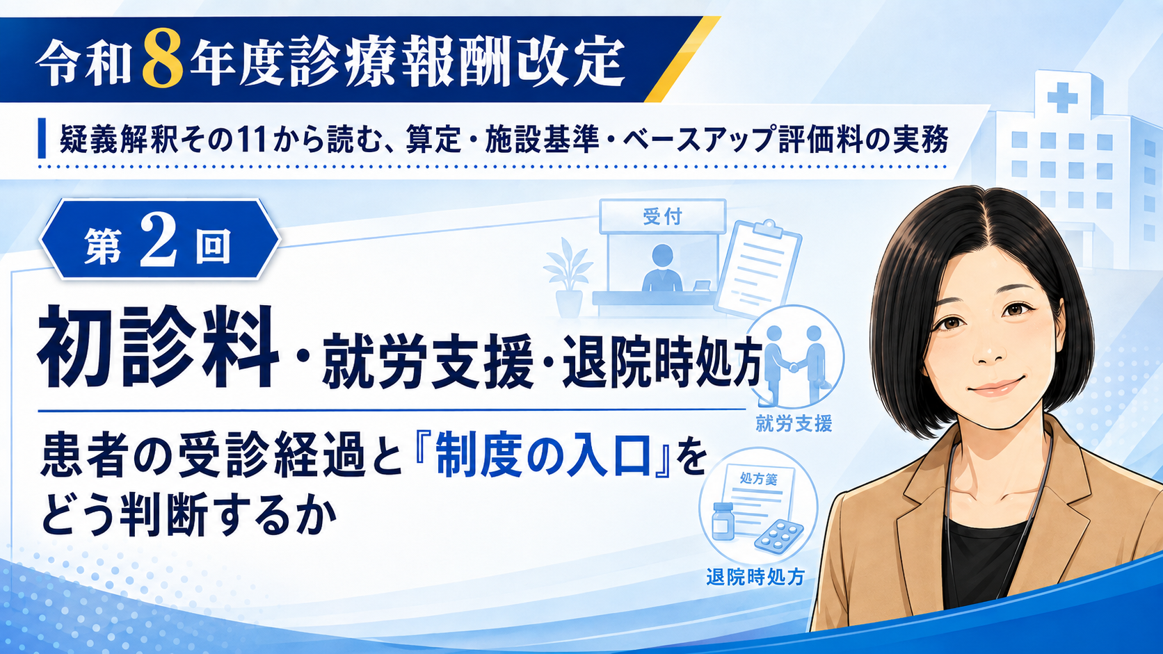 あなたが現在見ているのは 初診料・就労支援・退院時処方――患者の受診経過と「制度の入口」をどう判断するか（第2回／全6回）